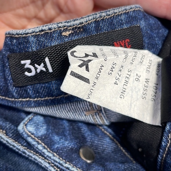 3x1 Denim Jeans Skinny Split Hem Blue Denim Sterling Size 26 - Picture 12 of 12